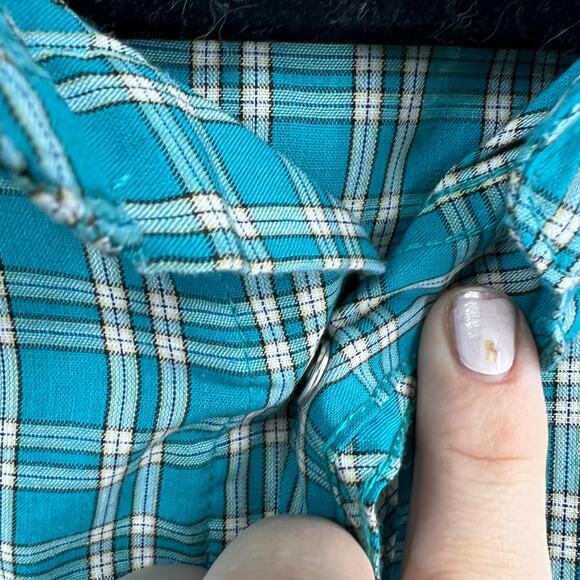 Vintage Wrangler Plaid Pearl Snap Long Sleeve Casual Button Down Men's 2XL - Picture 9 of 9